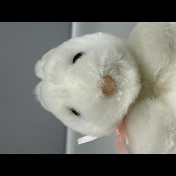 Vintage Armbee White Bunny Rabbit with Pink Ribbon around Neck and Pink Nose* - Picture 5 of 6